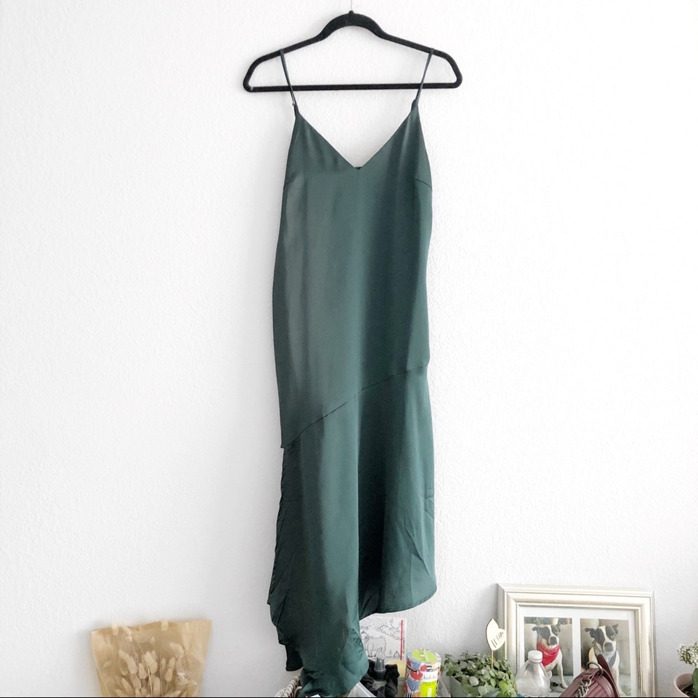 Modern citizen Emerald green asymmetric slip dress
